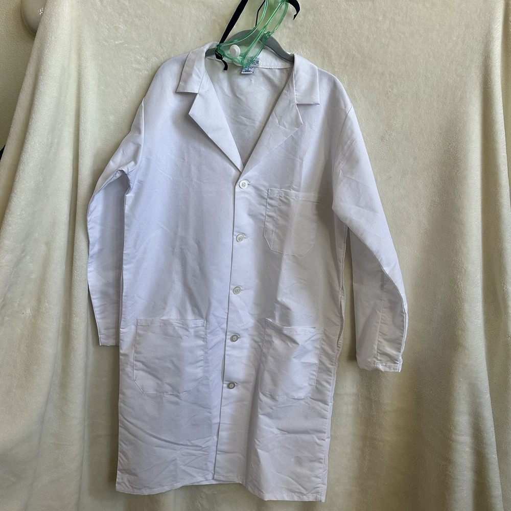 Medline Unisex‎ Labcoat Size Small & Goggles EUC College Science Lab Costume